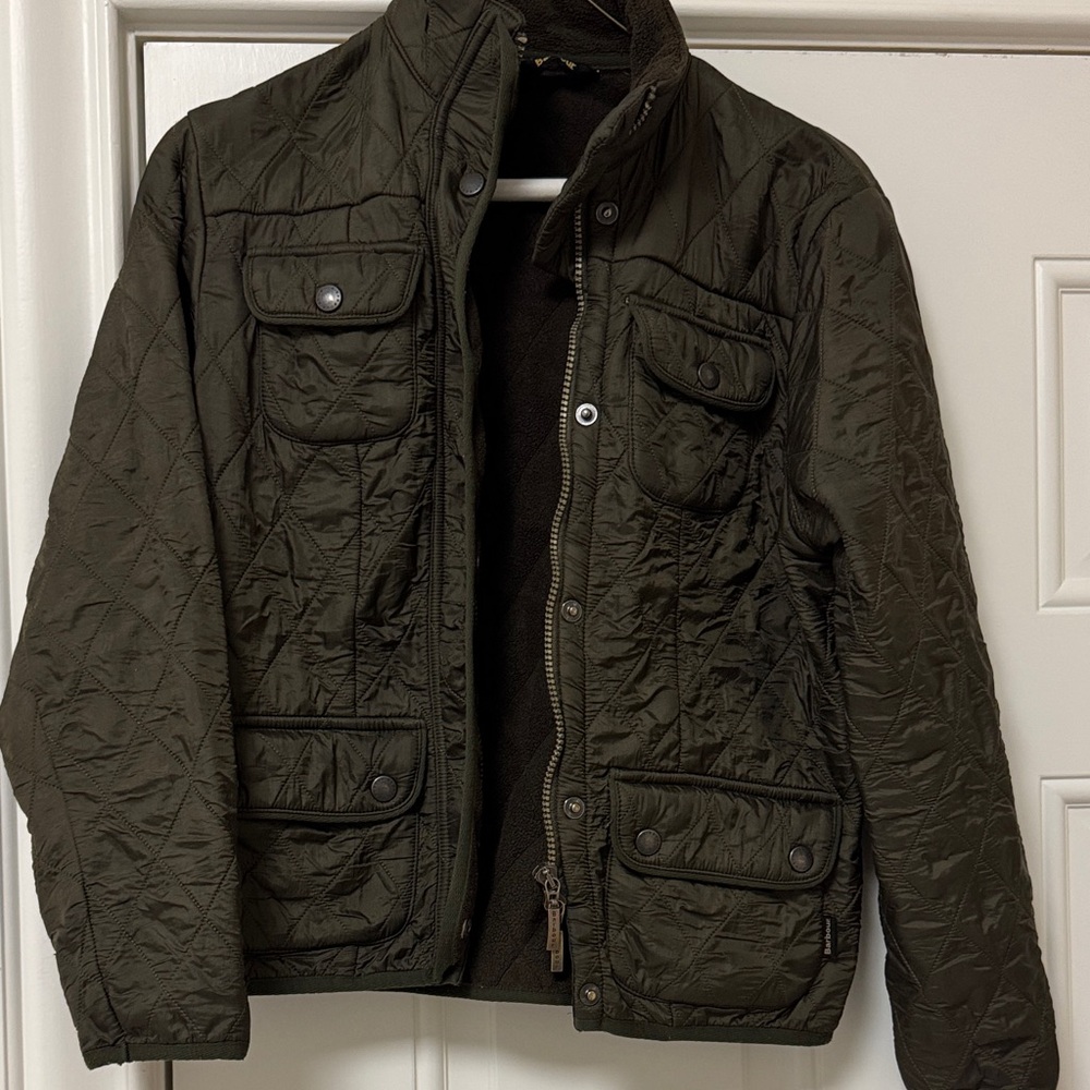 Barbour boys Quilted Military Jacket - Dark Olive